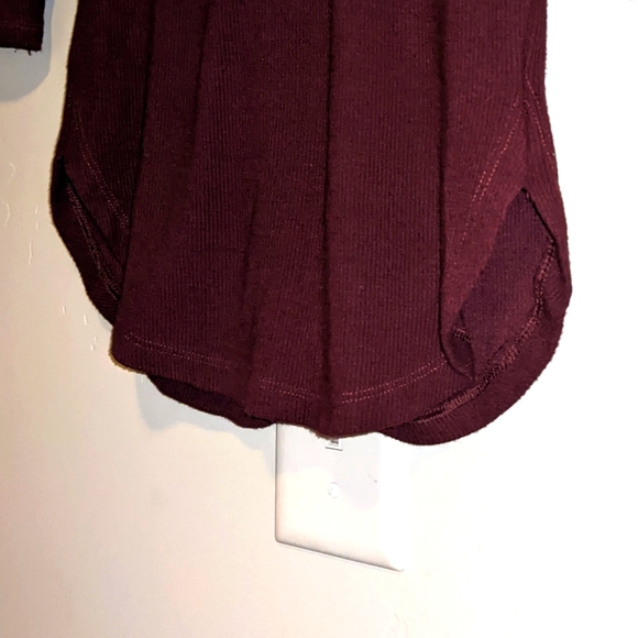 Polly & Esther Burgundy Turtle Neck Tight Sweater Dress - Picture 2 of 4